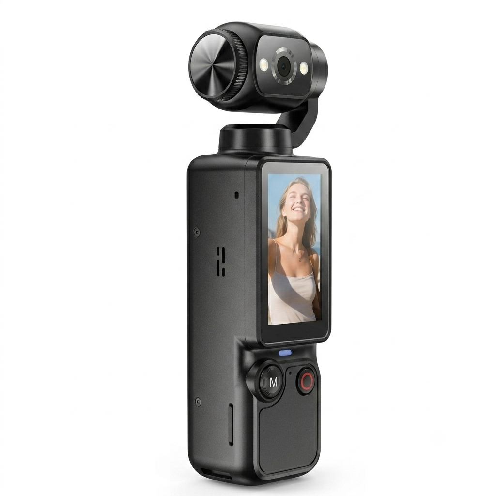 2.5K UHD Mini Video Camera with Stabilizer Gimbal and Touch Screen